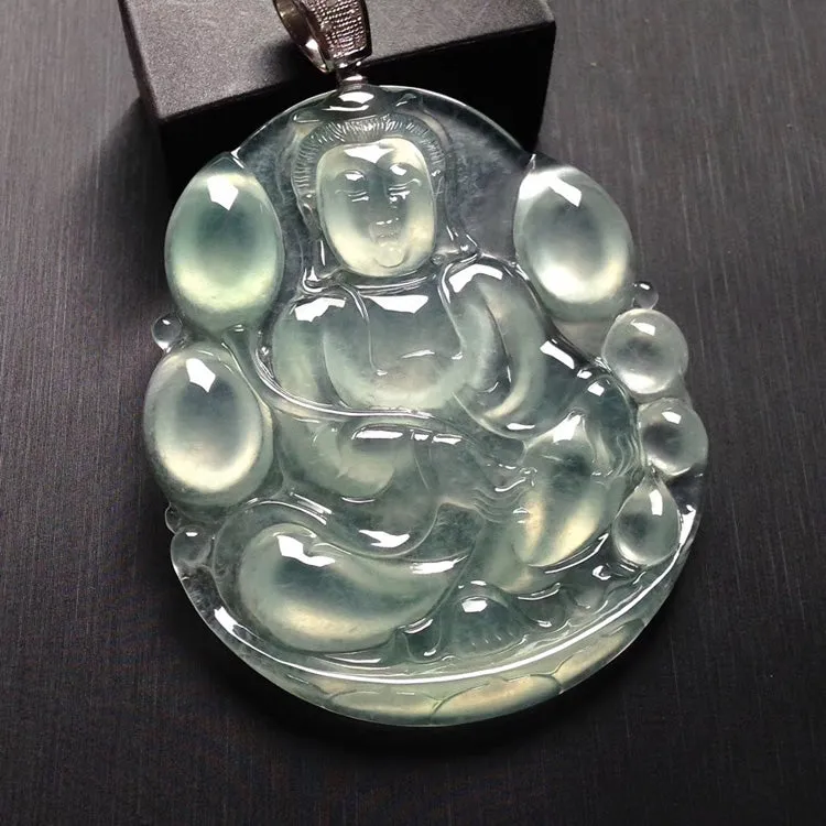 Natural Jade Pendant Jadeite Guan Yin Pendant PT271