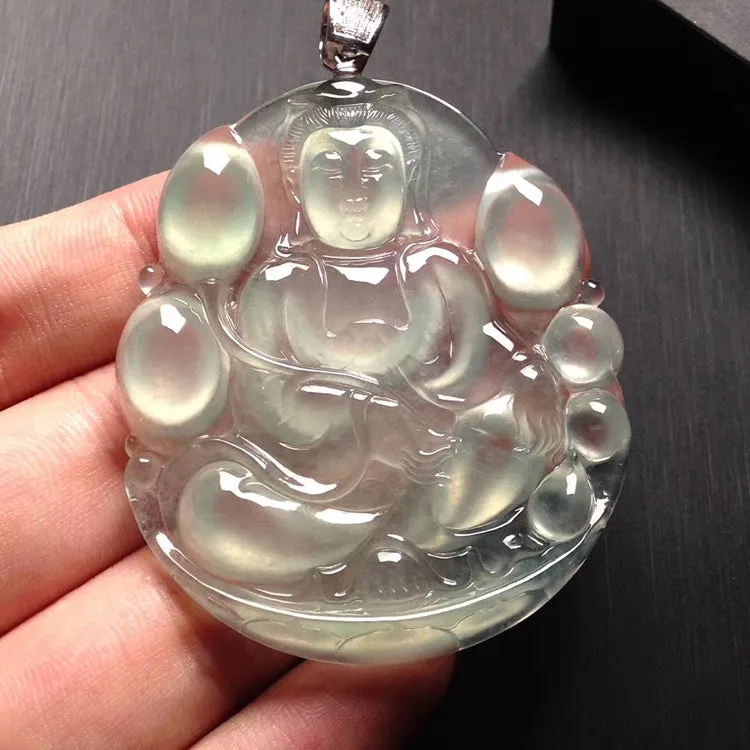 Natural Jade Pendant Jadeite Guan Yin Pendant PT271