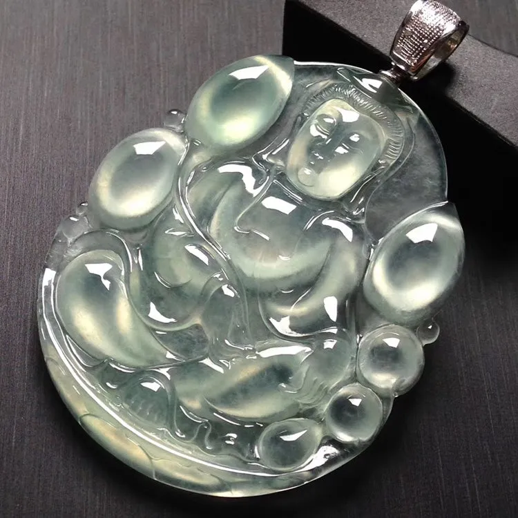 Natural Jade Pendant Jadeite Guan Yin Pendant PT271