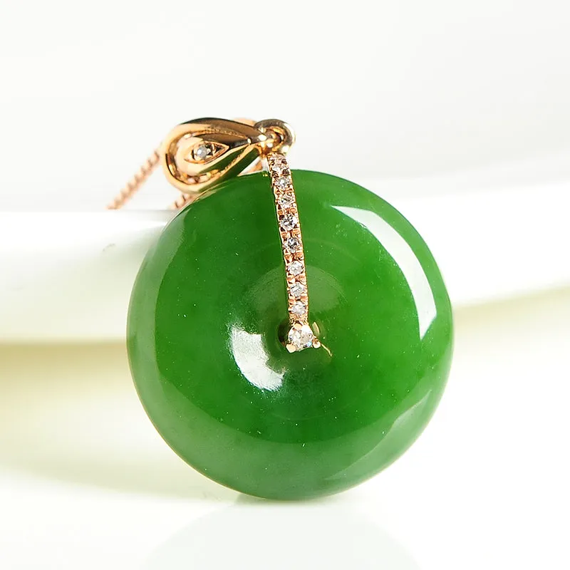 Natural Jade Pendant Nephrite Gold Pendant PT129