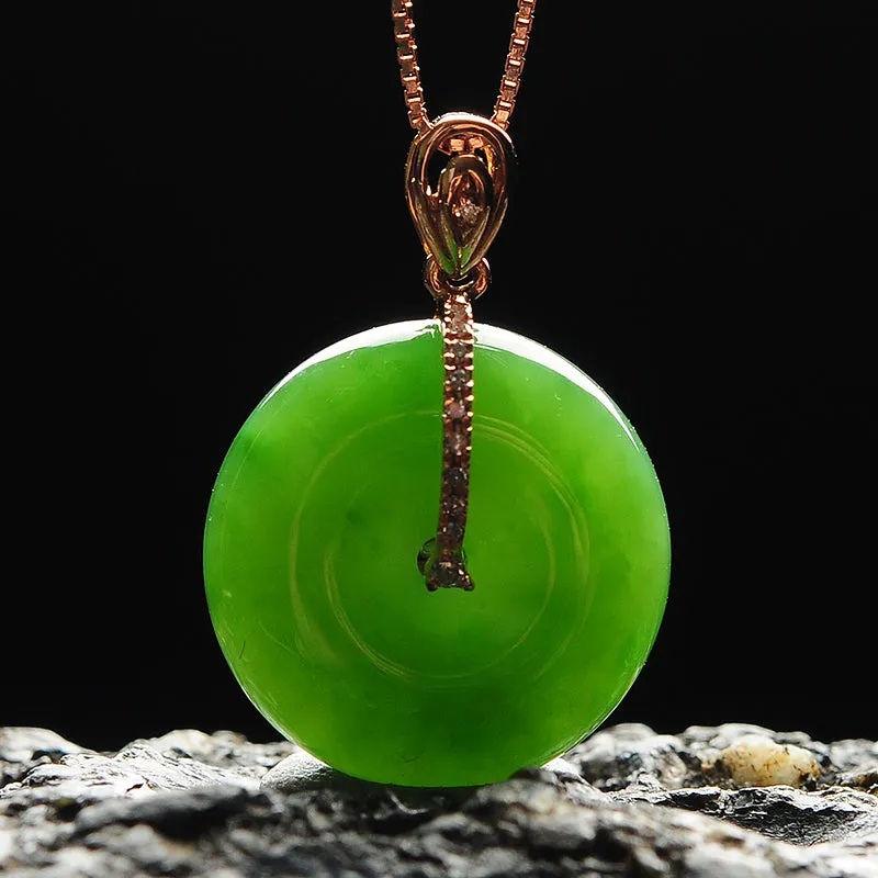 Natural Jade Pendant Nephrite Gold Pendant PT129