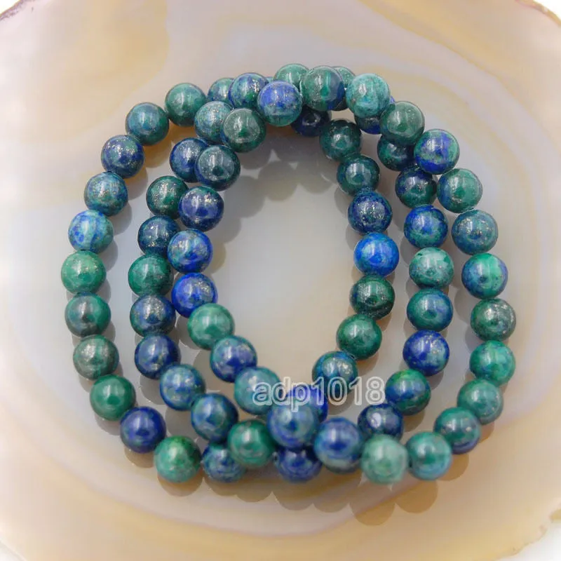 Natural Lapis Chrysocolla Gemstone Beads Stretch Bracelet Healing Reiki