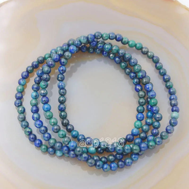 Natural Lapis Chrysocolla Gemstone Beads Stretch Bracelet Healing Reiki