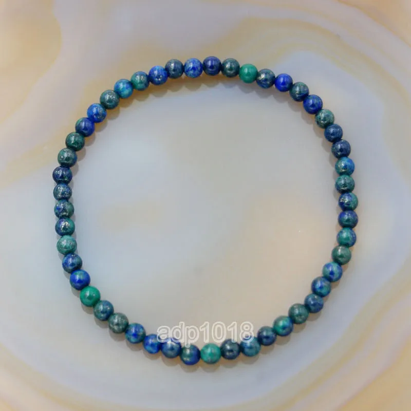 Natural Lapis Chrysocolla Gemstone Beads Stretch Bracelet Healing Reiki