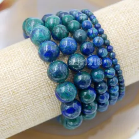Natural Lapis Chrysocolla Gemstone Beads Stretch Bracelet Healing Reiki