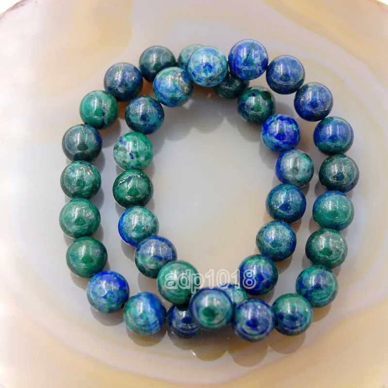 Natural Lapis Chrysocolla Gemstone Beads Stretch Bracelet Healing Reiki