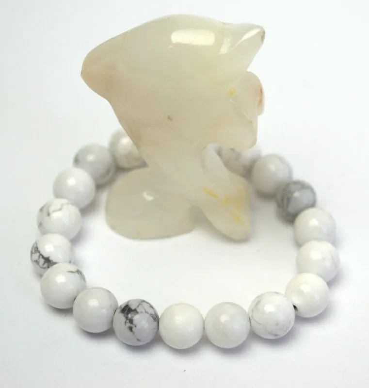 Natural white howlite bracelet Balance bracelet Gemstone bracelet Stress Relief Bracelet Insomnia Bracelet Howlite jewelry Gifts for her mom
