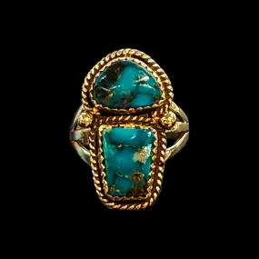 Navajo Natural Turquoise Ring - Size 7.5