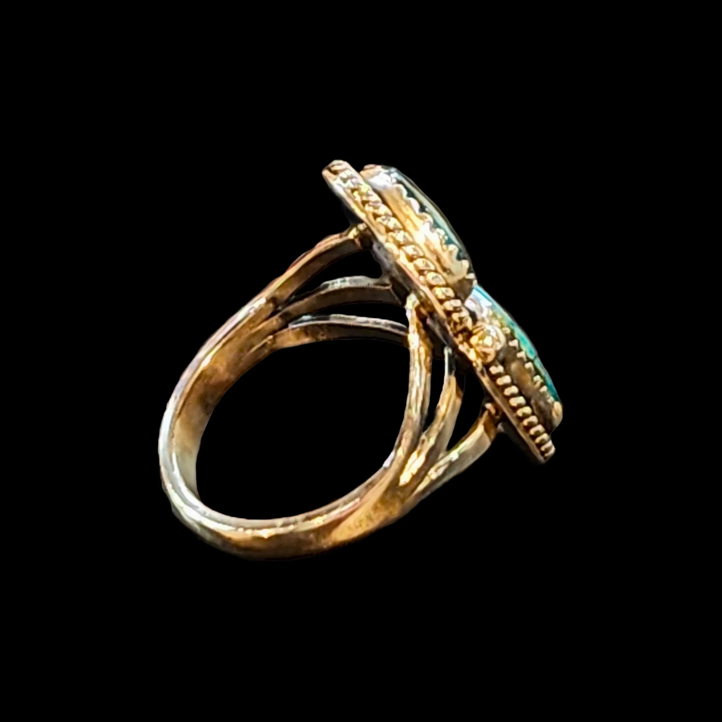 Navajo Natural Turquoise Ring - Size 7.5