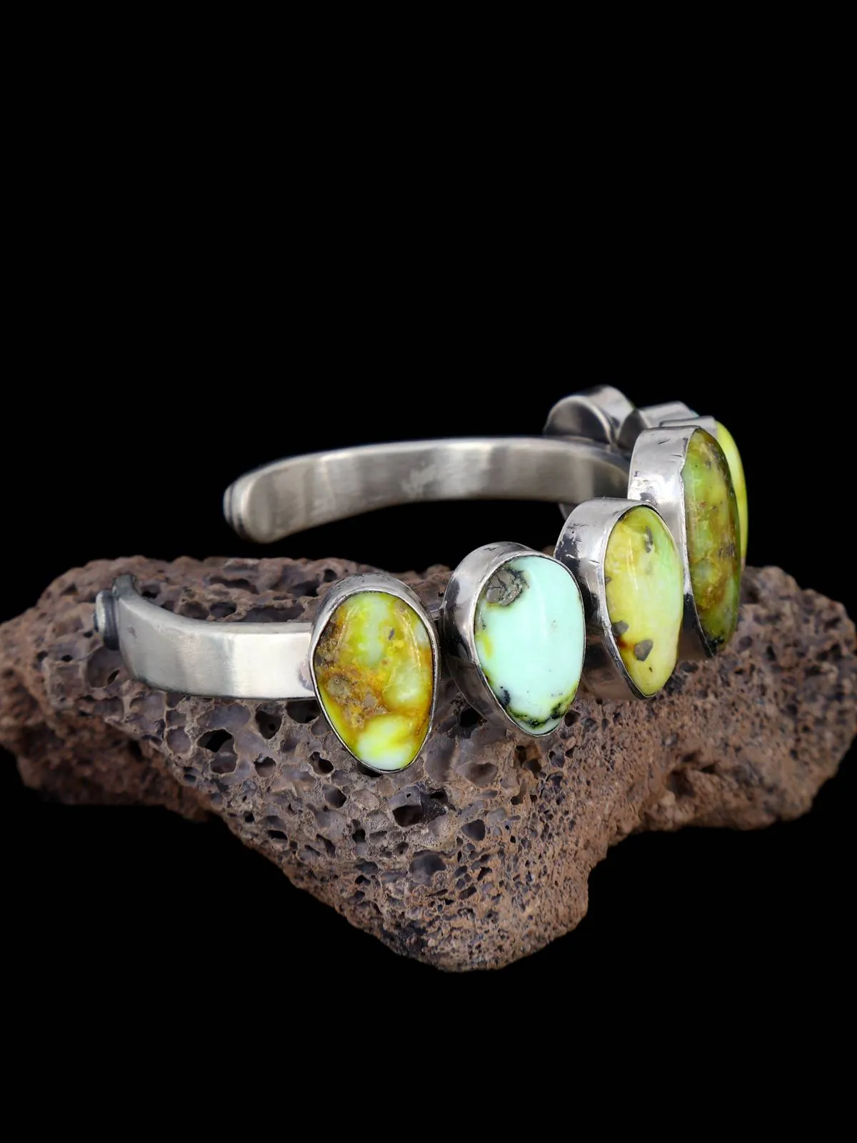 Navajo Palomino Variscite Sterling Silver Cuff Bracelet