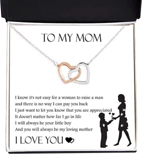 Necklace Gift for Mom, Mother's day gift card for Mom, Birthday, gifts for Mom who has everything, Necklace for mom from Son