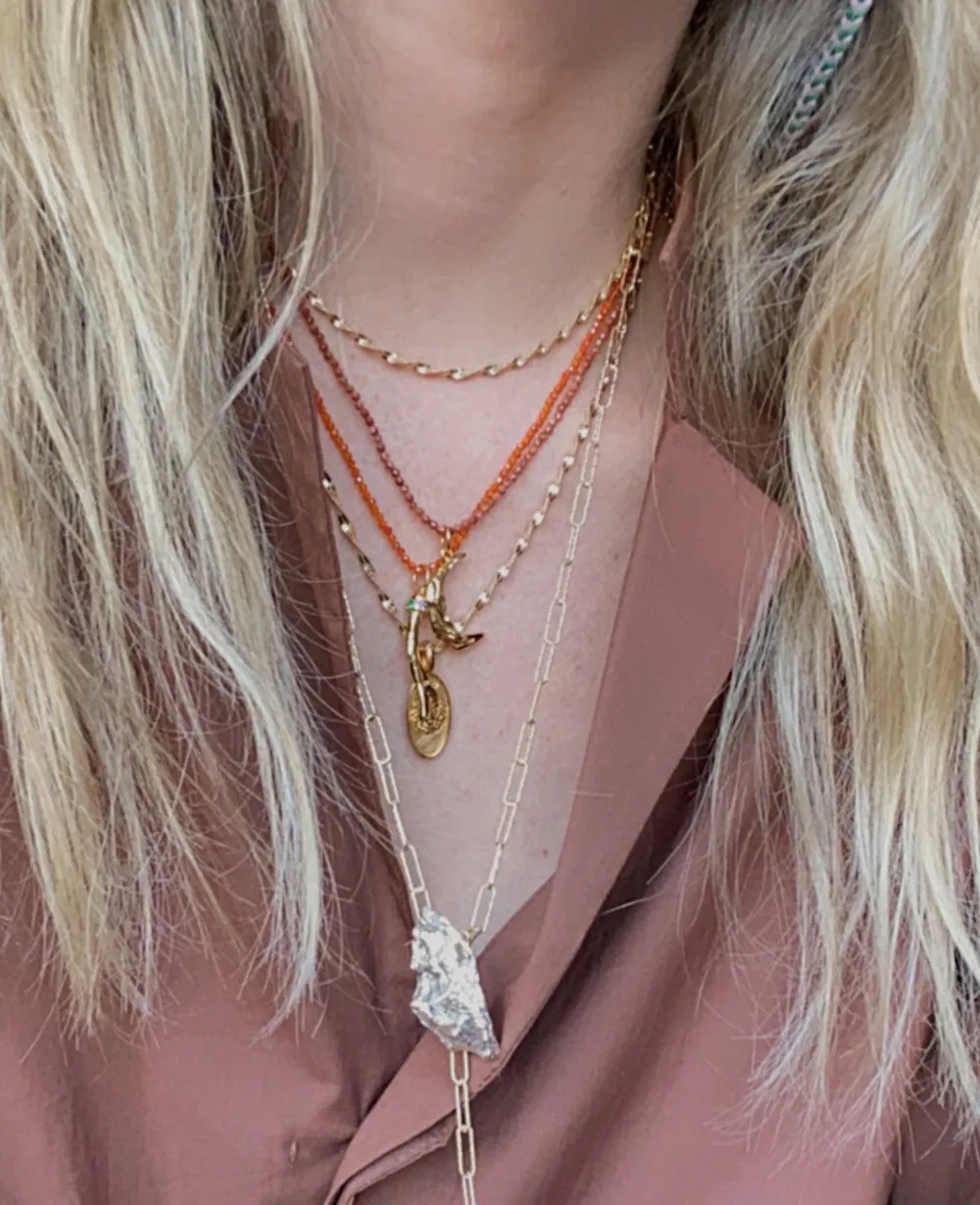 NECKLACE "MOLTEN CORAL" APEROL MULTICOLOR