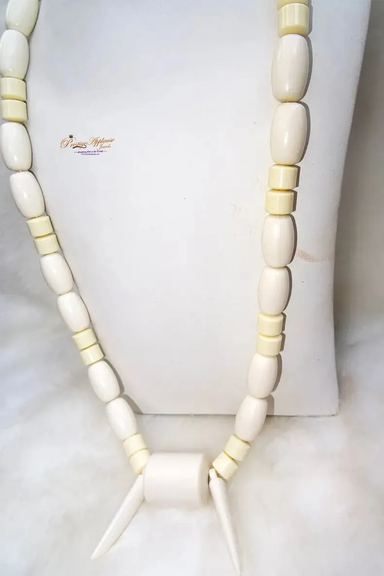 Nigerian Ethnic Arcylic Coral wedding Men Beaded Groom Edo Igbo Red White Necklace Jewellery