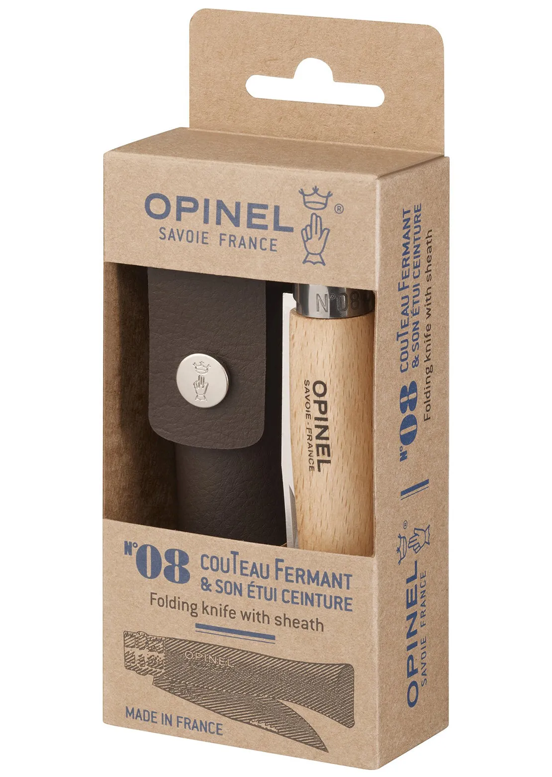 Opinel Tradition Classic N°08 Stainless Steel Knife & Sheath Set