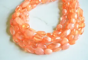 Orange Lucite Bead Acrylic Chunky Multi Strand Statement Necklace - Valerie