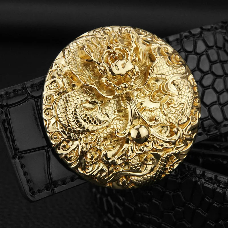 Oriental Art Round Buckle Men Belt