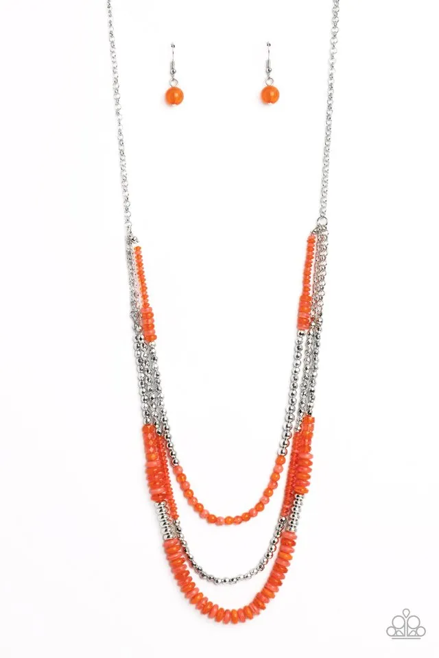 Paparazzi Necklace ~ Newly Neverland - Orange