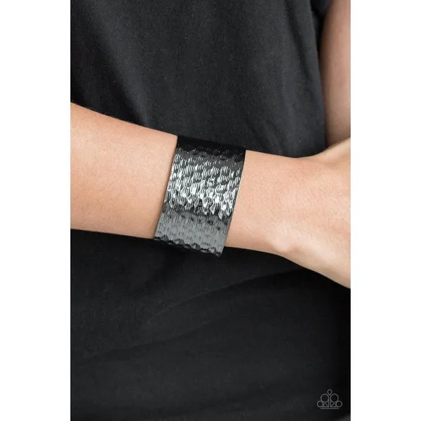 Paparazzi Simmering Shimmer Black Gunmetal Bracelet