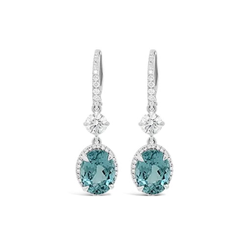 Paraiba Tourmaline & Diamond Earrings