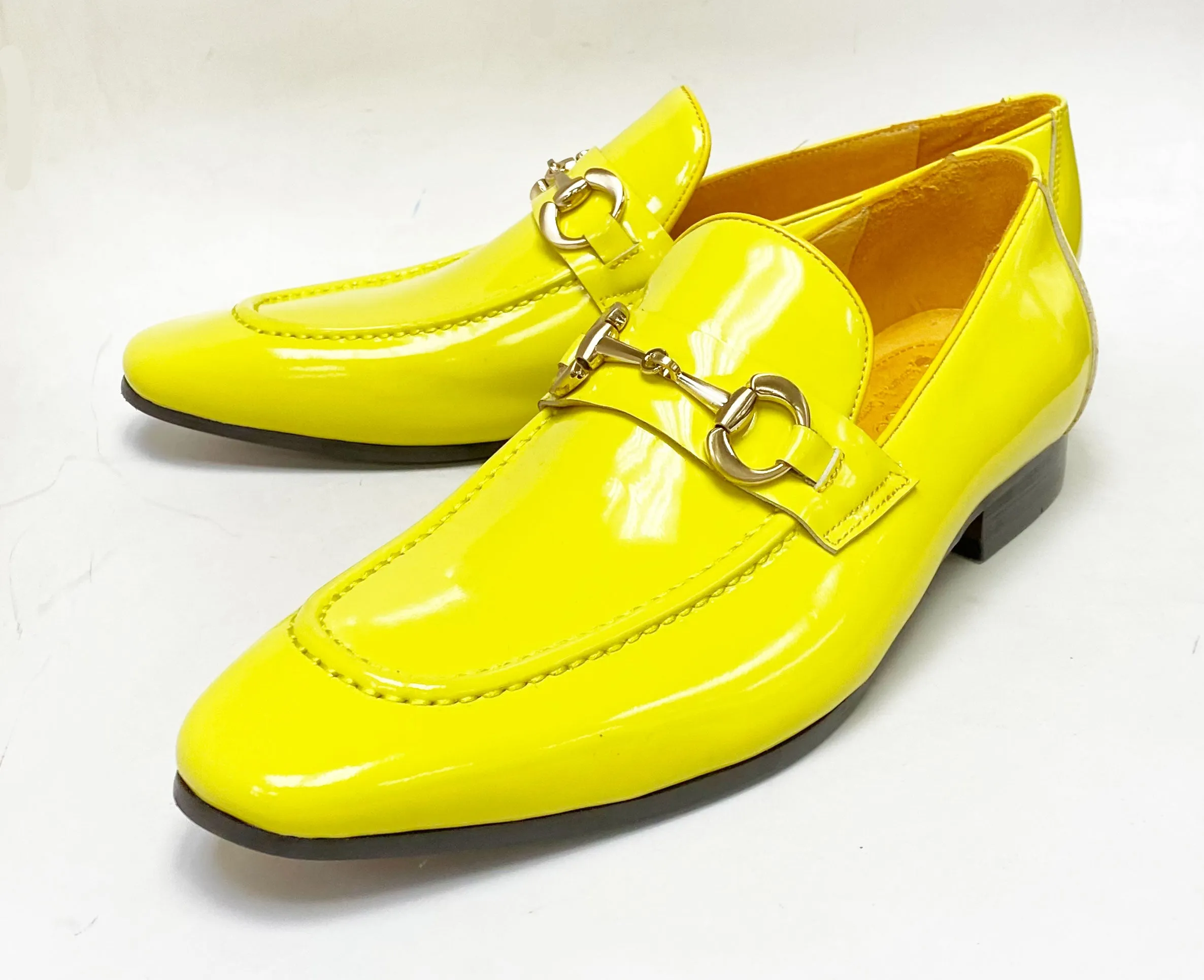 Patent Leather Belt Yellow