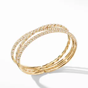 Paveflex Three Row Bracelet in 18K Yellow Gold with Diamonds
