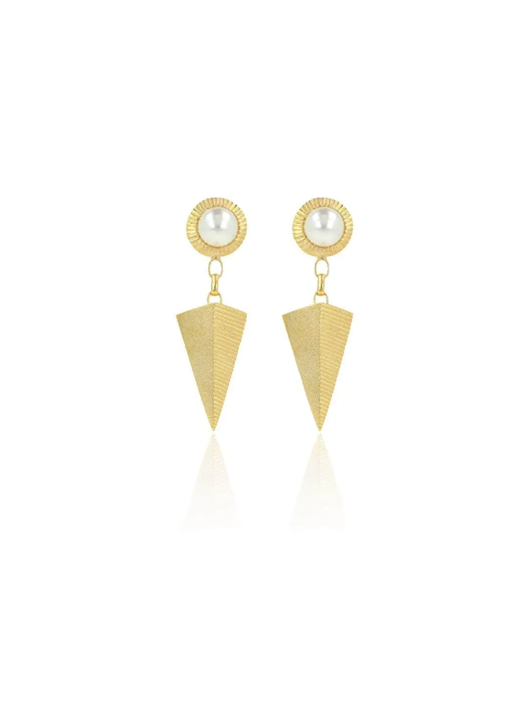 Pear Textured Inverted Triangle Drop Earrings