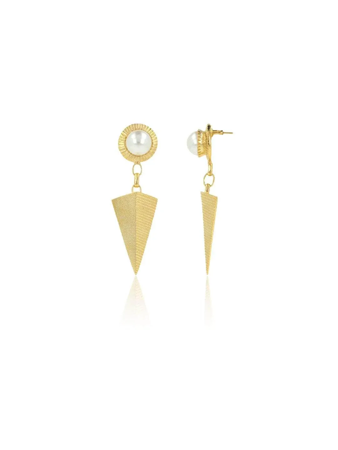 Pear Textured Inverted Triangle Drop Earrings