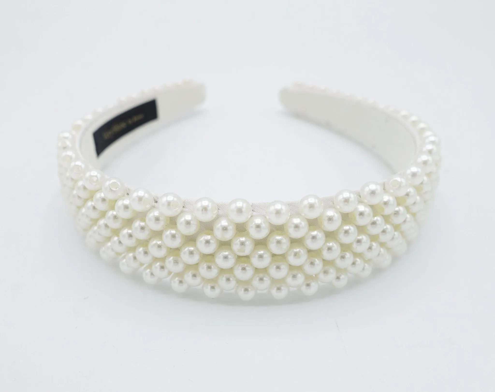 pearl beaded headband thread binding hairband women hair accessory