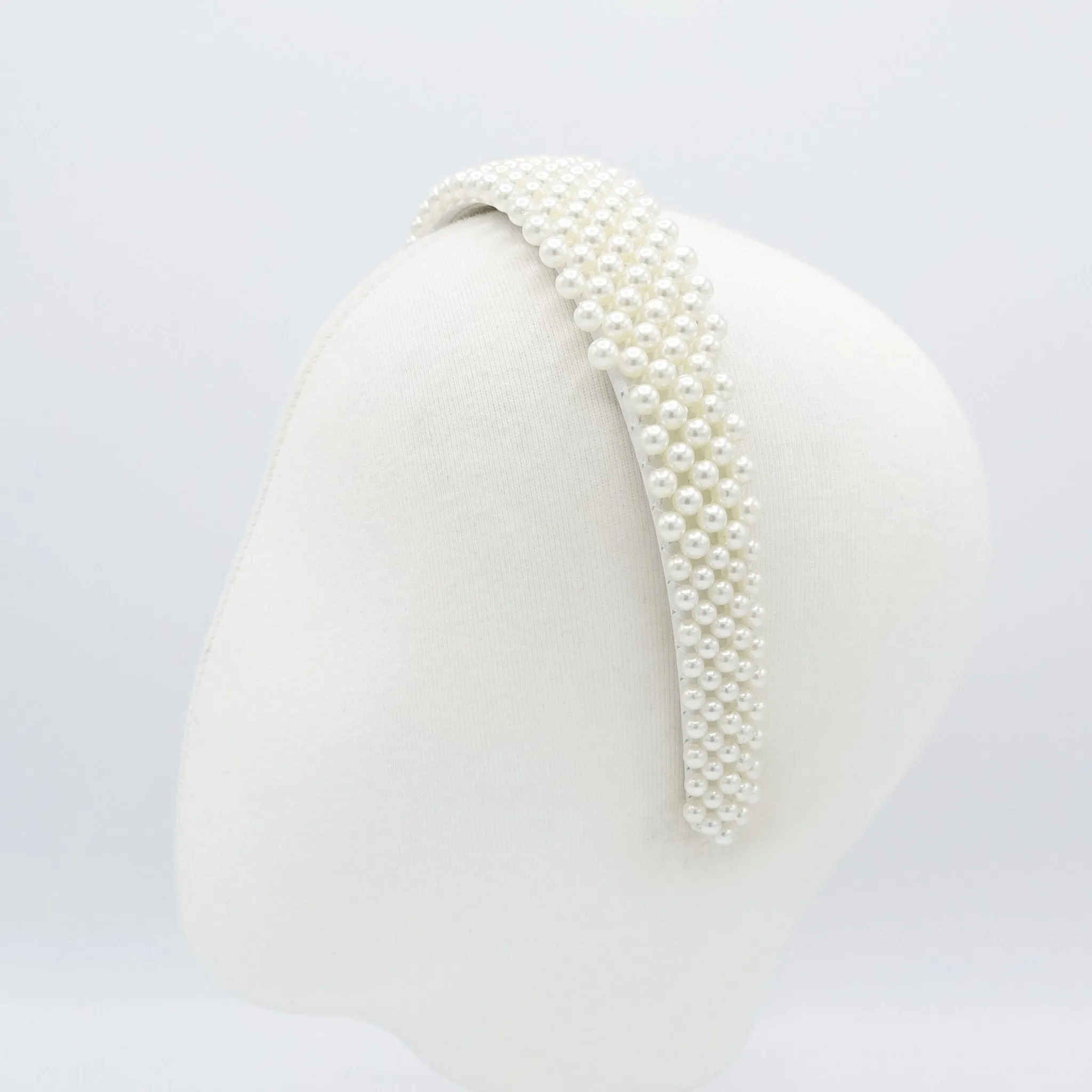 pearl beaded headband thread binding hairband women hair accessory