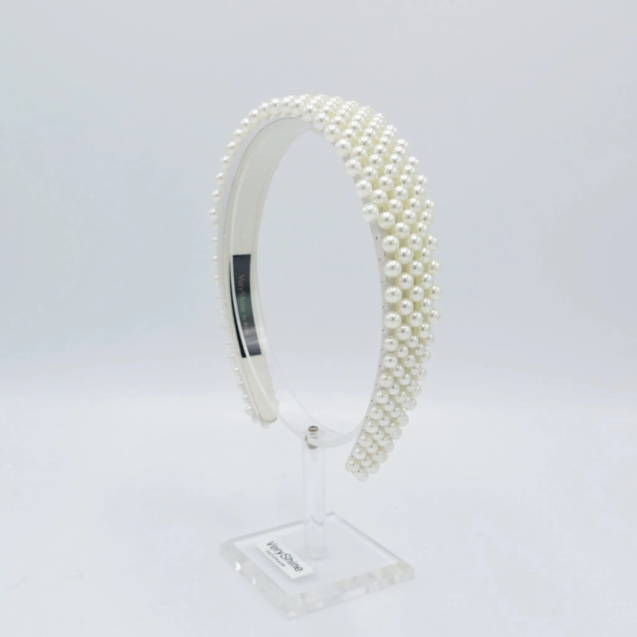 pearl beaded headband thread binding hairband women hair accessory