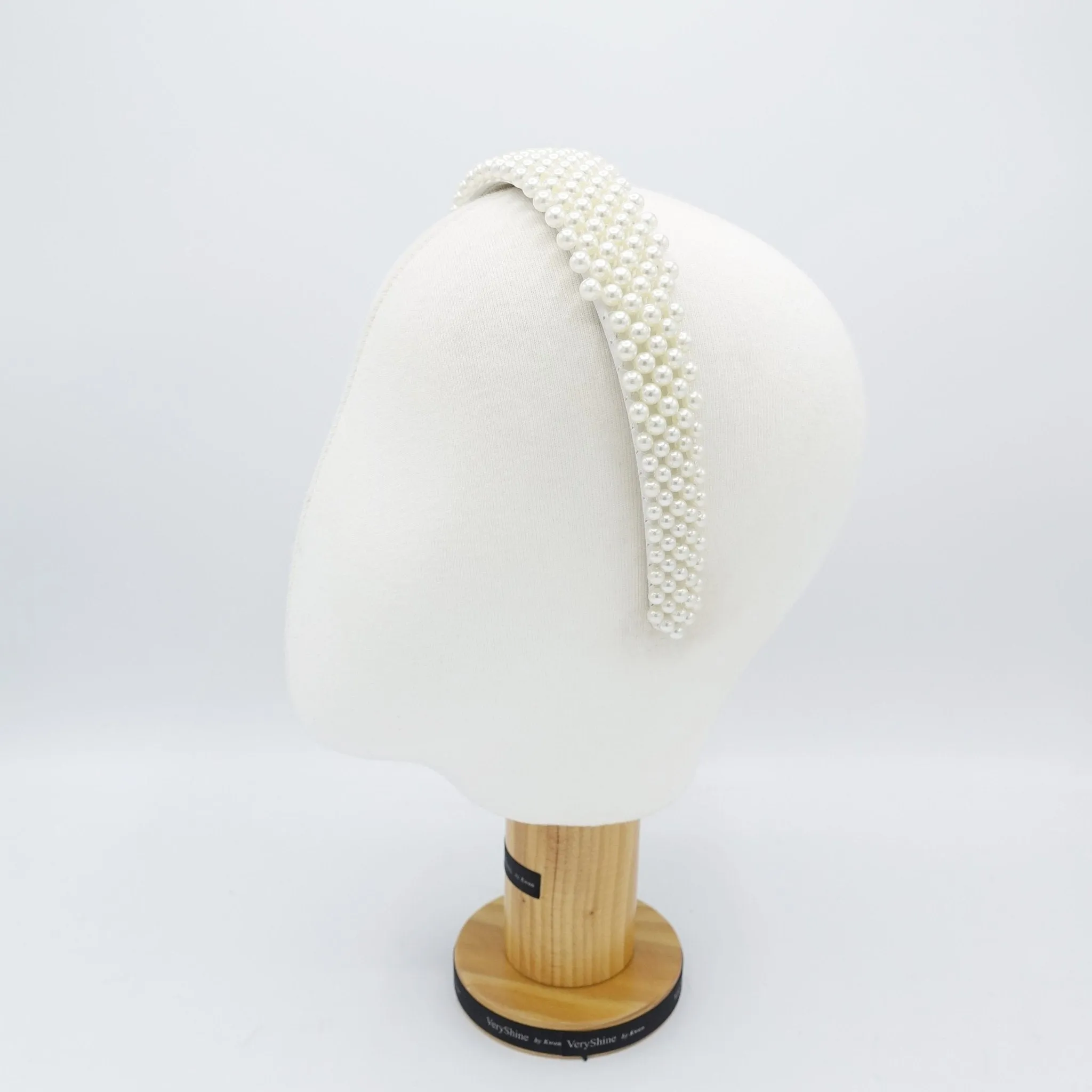 pearl beaded headband thread binding hairband women hair accessory