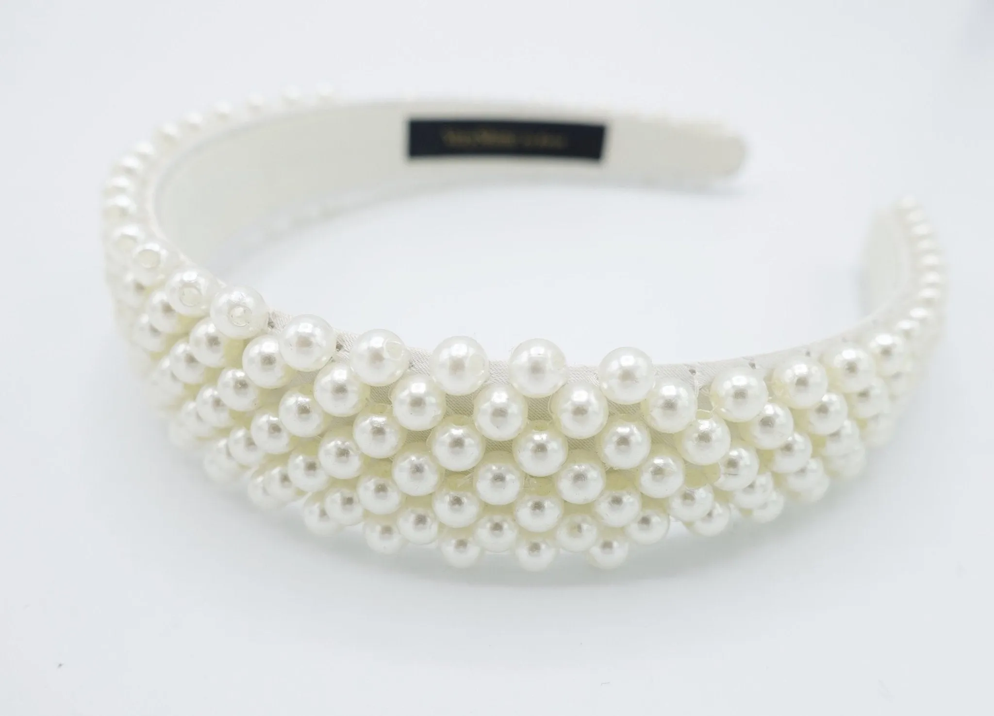 pearl beaded headband thread binding hairband women hair accessory
