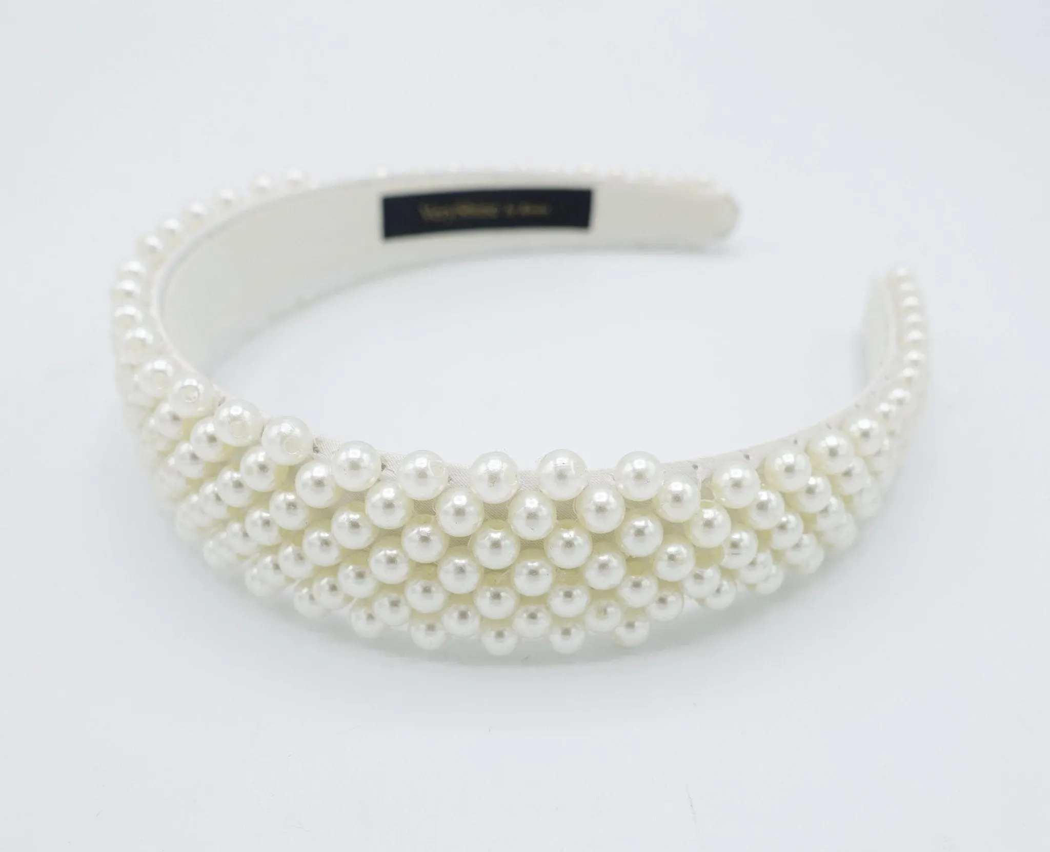 pearl beaded headband thread binding hairband women hair accessory