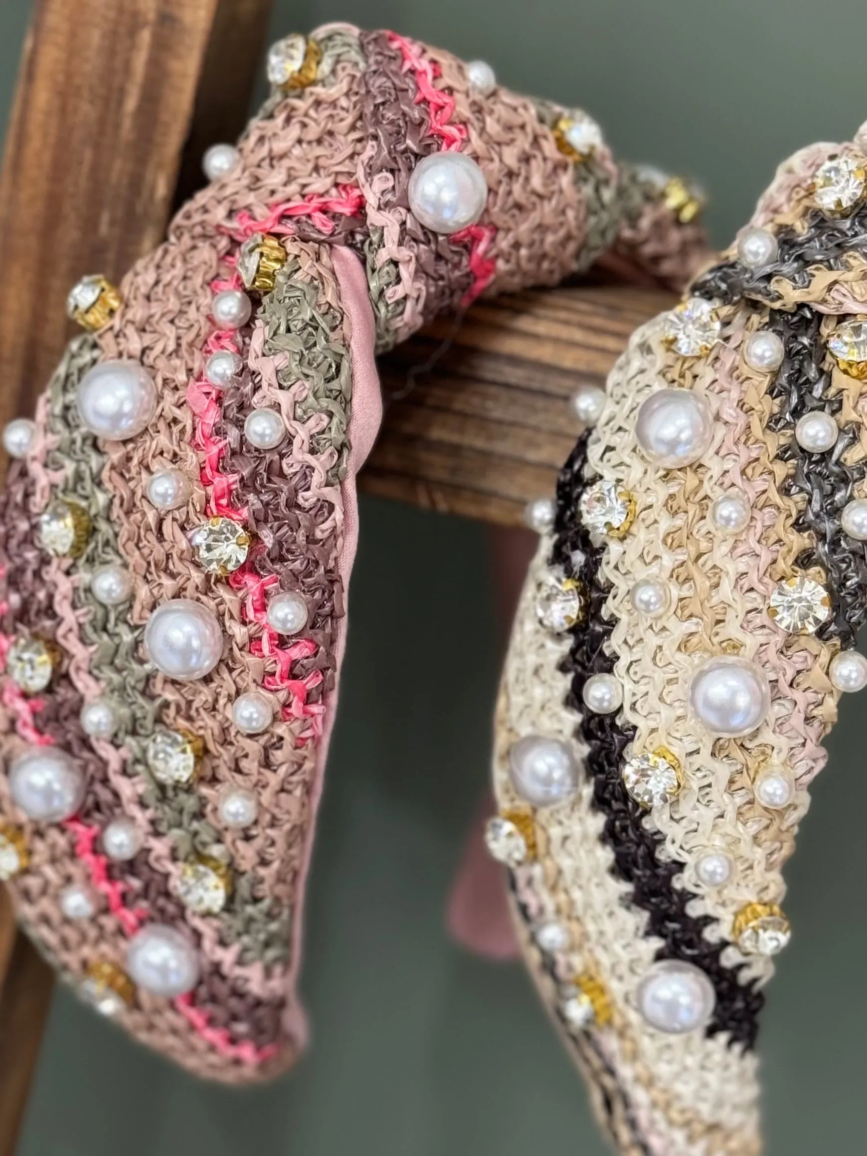Pearl   Jewel Multi Color Top Knot Headband