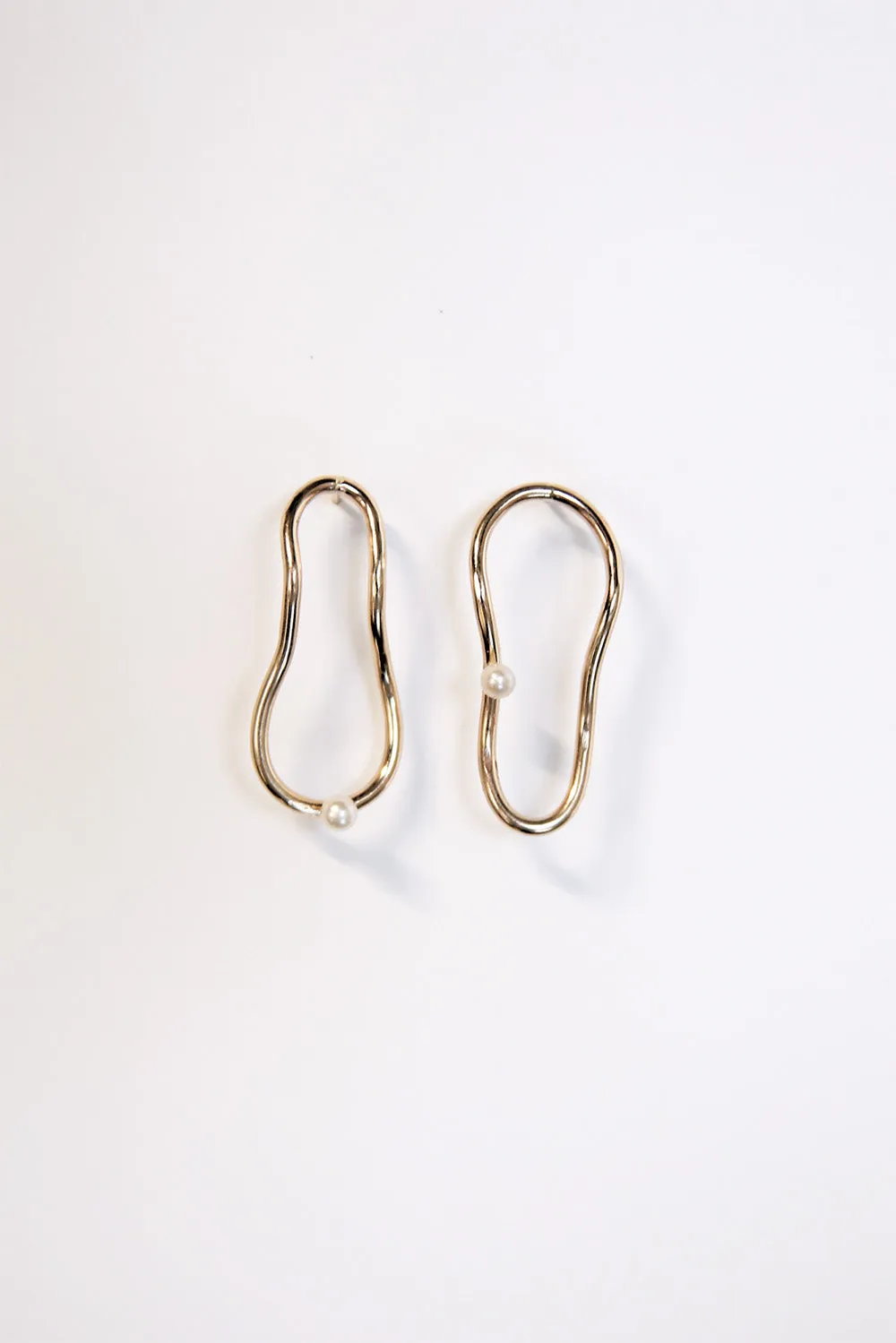 PEARL ORBIT EARRINGS Gold
