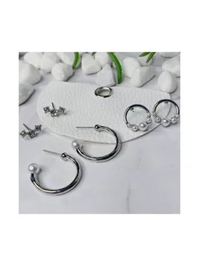Perfect Pearl Earring Set - Silver