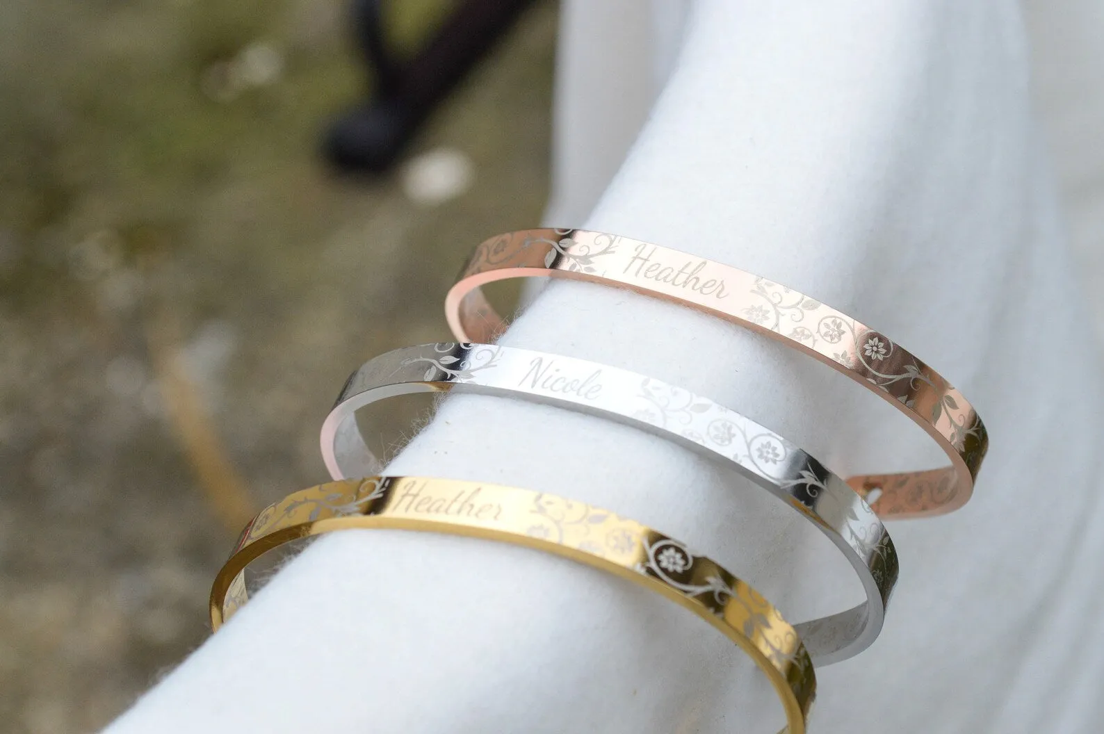 Personalised Cuff Bracelet, Handmade Jewelry, Engraved bracelet, Bridesmaid Gifts Silver Bracelet, Bracelets for Women, Personalized