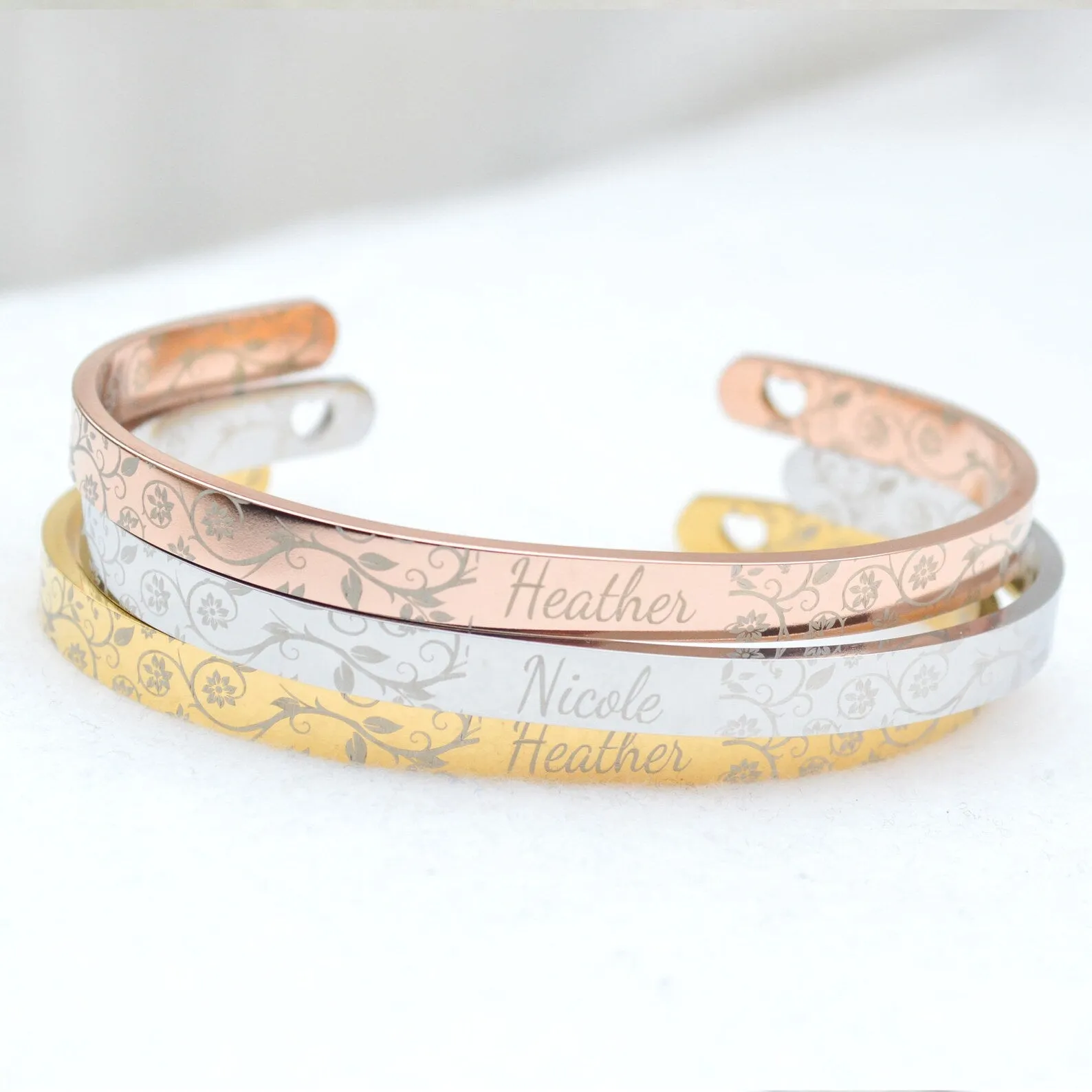 Personalised Cuff Bracelet, Handmade Jewelry, Engraved bracelet, Bridesmaid Gifts Silver Bracelet, Bracelets for Women, Personalized