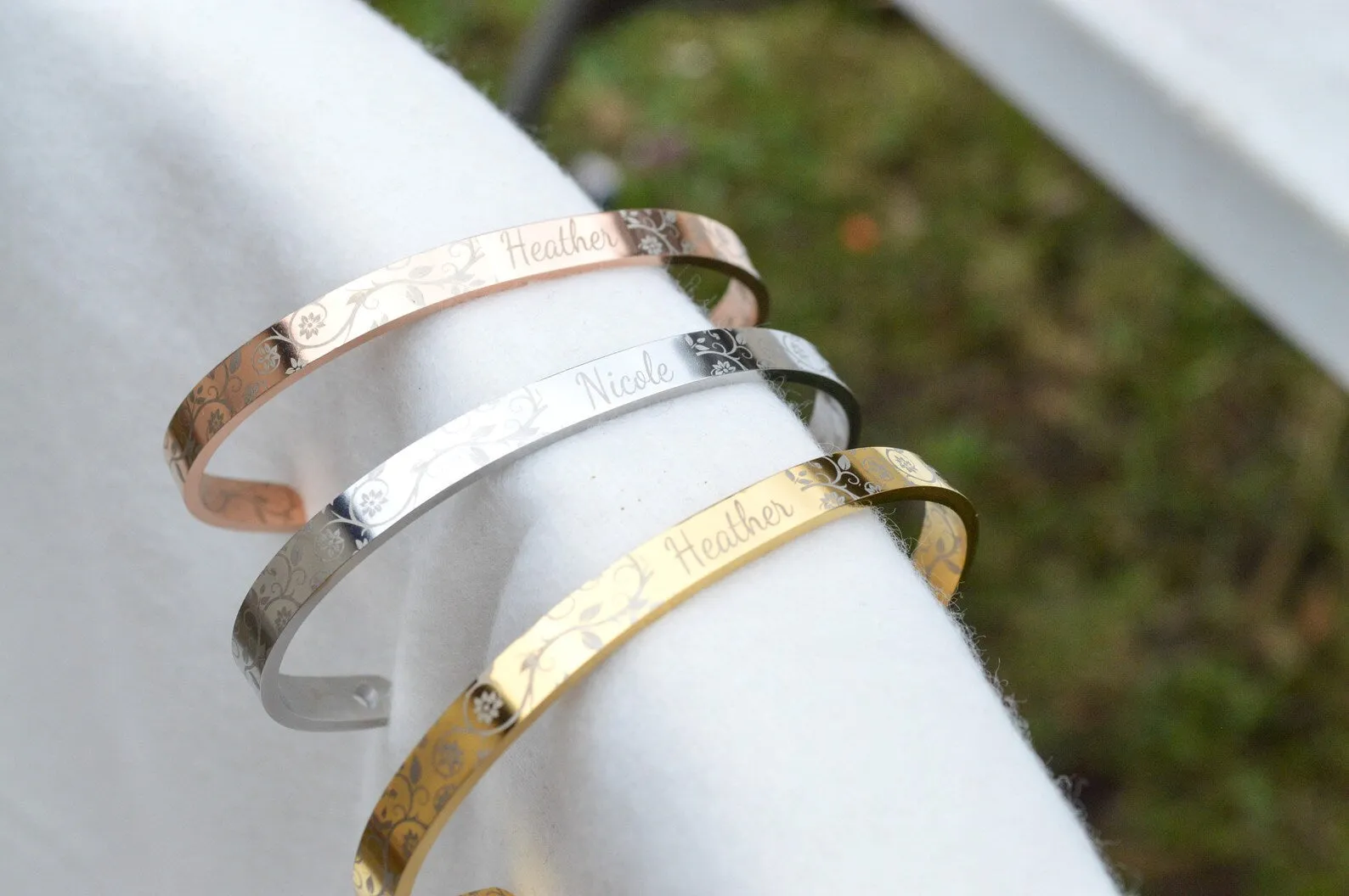Personalised Cuff Bracelet, Handmade Jewelry, Engraved bracelet, Bridesmaid Gifts Silver Bracelet, Bracelets for Women, Personalized
