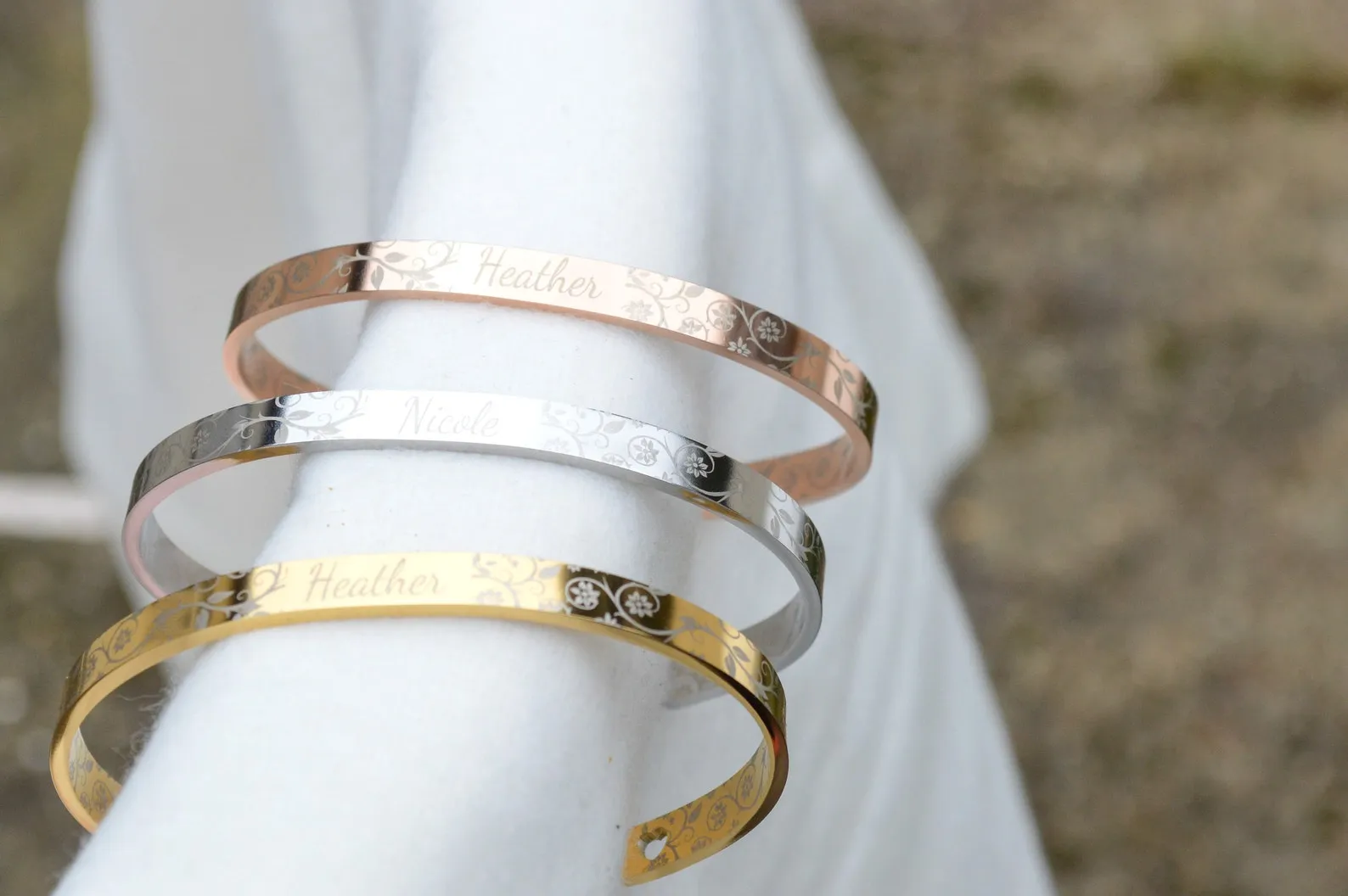 Personalised Cuff Bracelet, Handmade Jewelry, Engraved bracelet, Bridesmaid Gifts Silver Bracelet, Bracelets for Women, Personalized