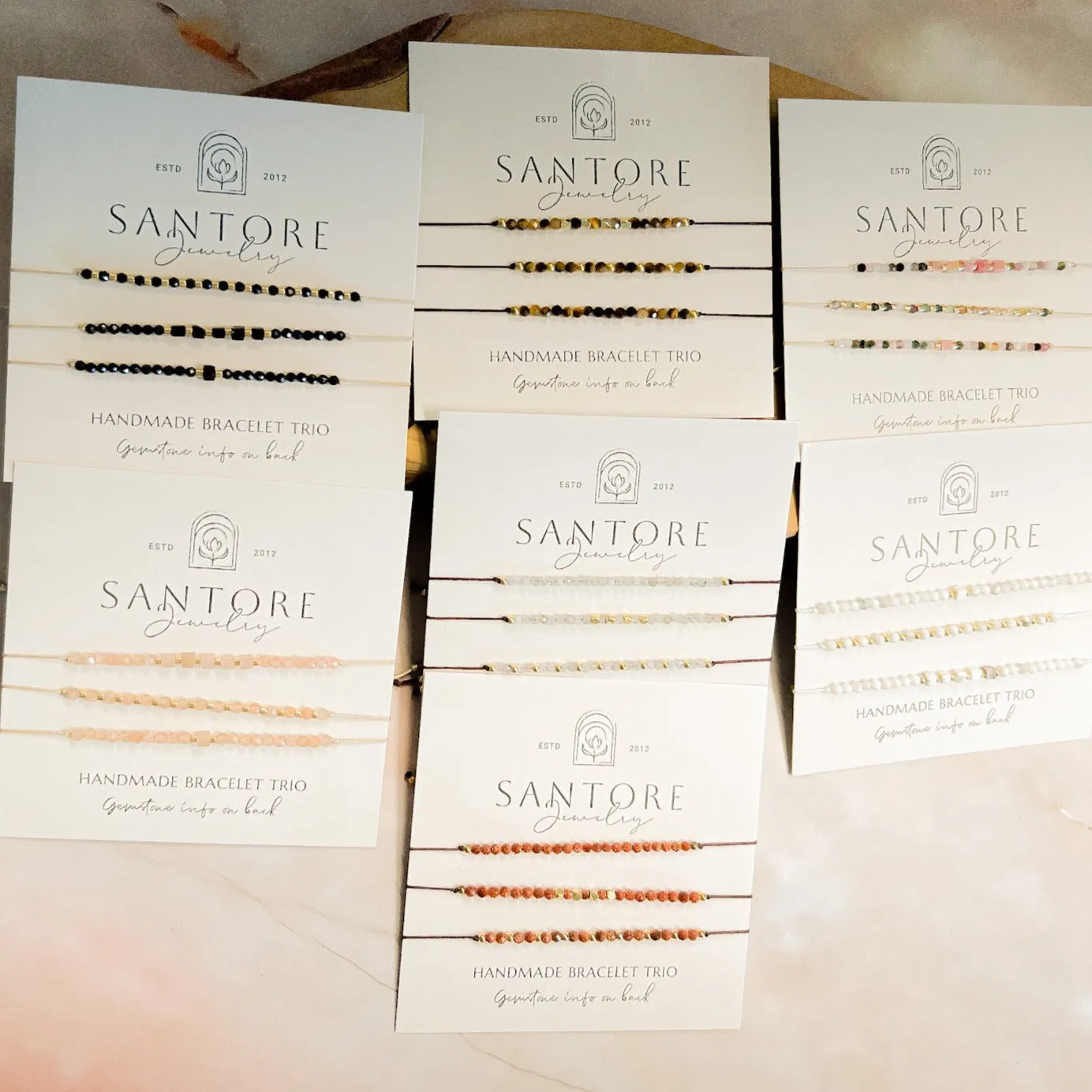 Petite Trio Bracelet - Choose your gemstone - Adjustable
