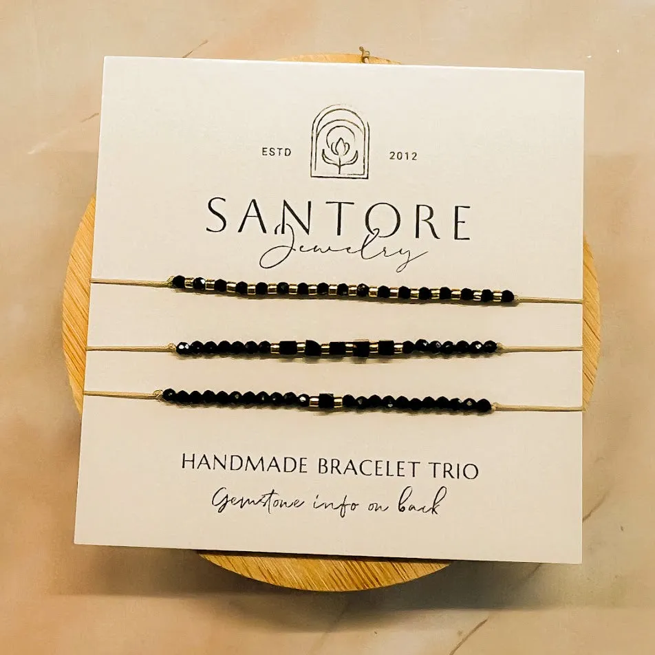 Petite Trio Bracelet - Choose your gemstone - Adjustable