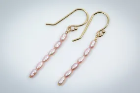 Pink Pearl Drop Earrings