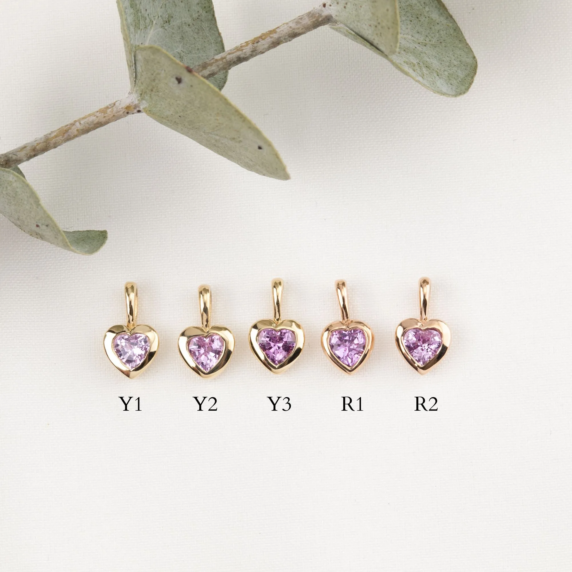 Pink Sapphire 3.5mm Heart Necklace