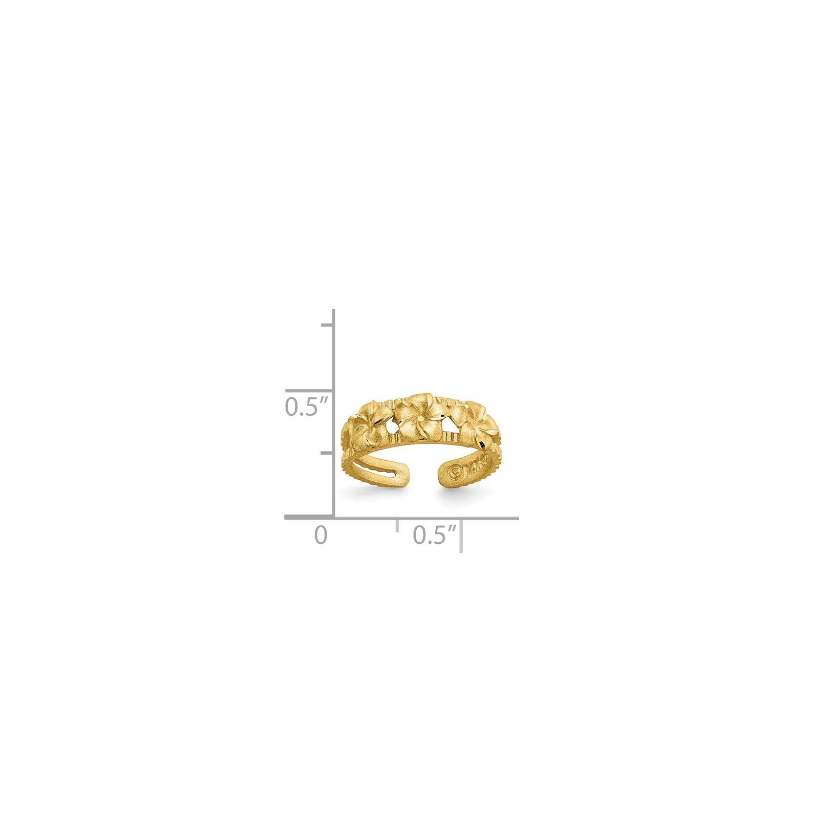 Plumeria Flower Toe Ring (14K)