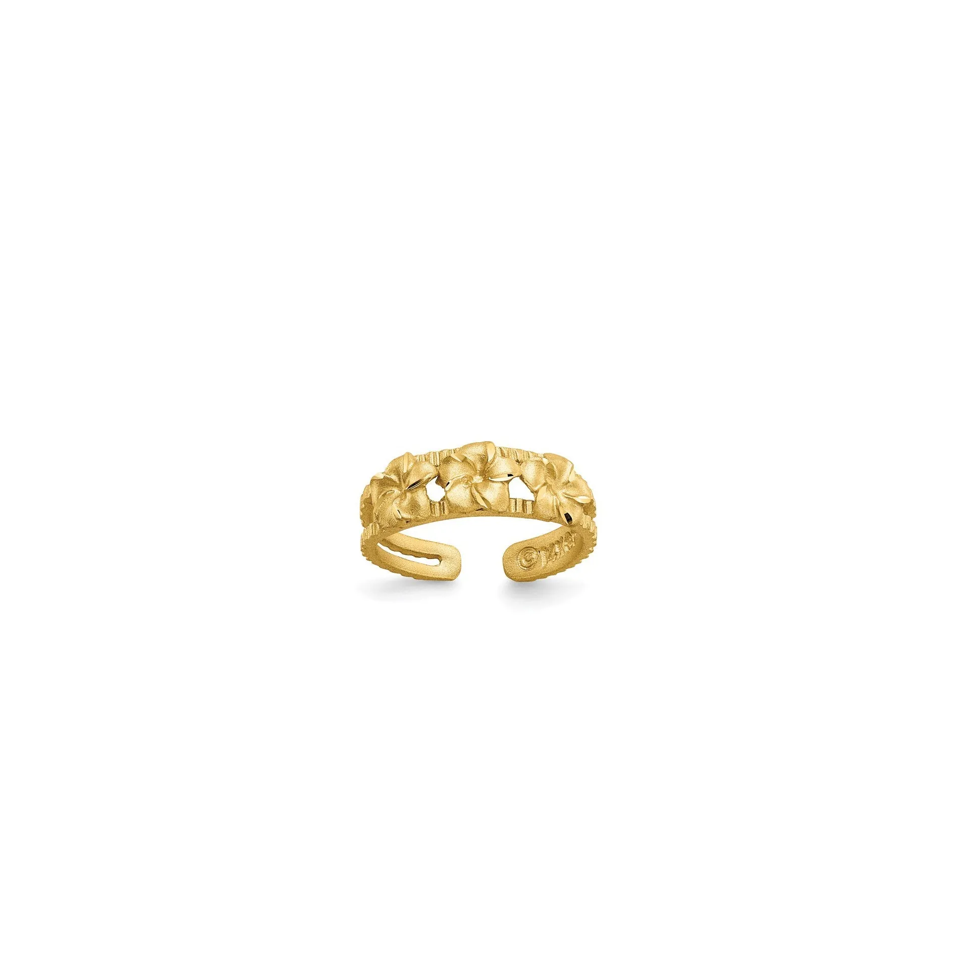 Plumeria Flower Toe Ring (14K)