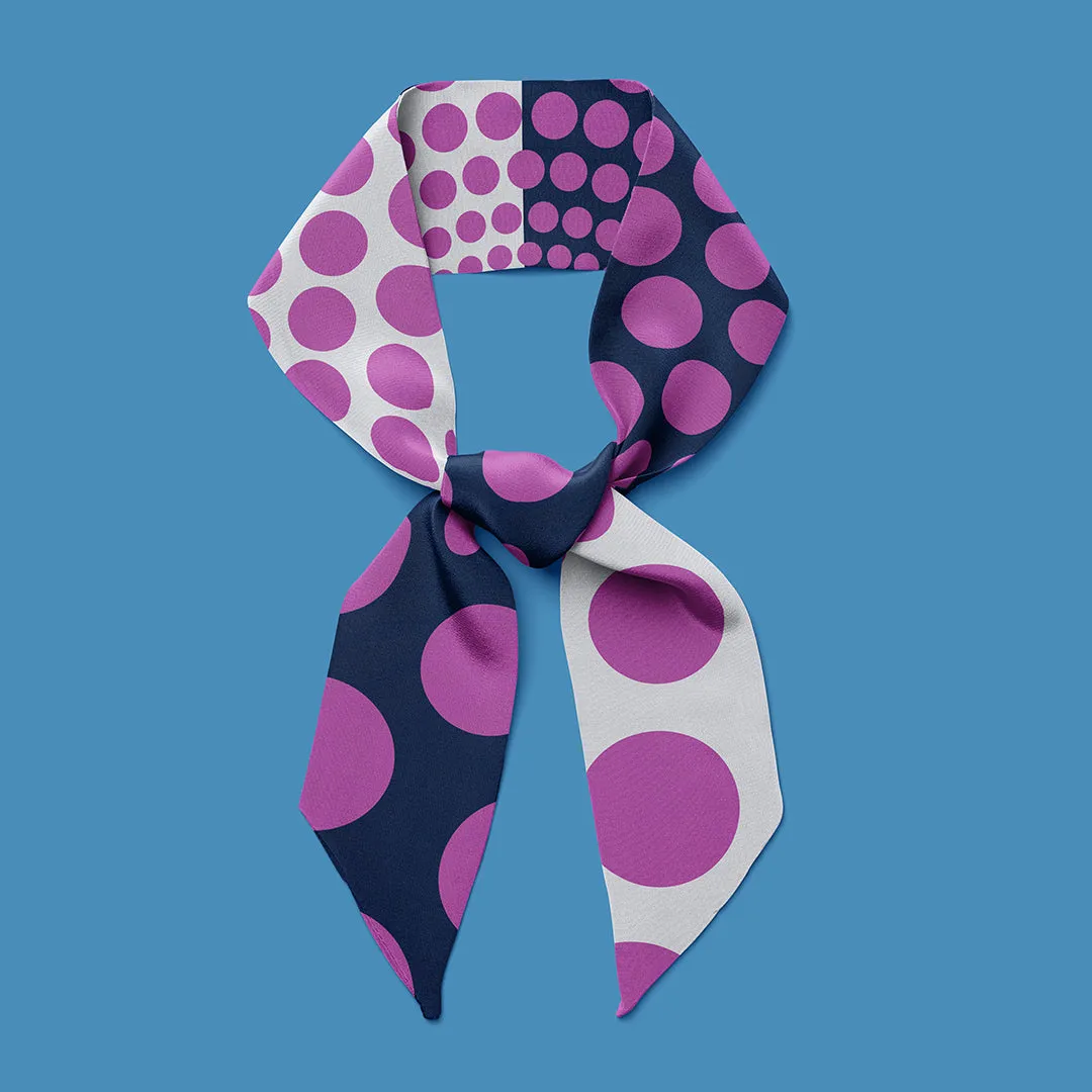 Polka Mini Scarf - Navy / Mauve