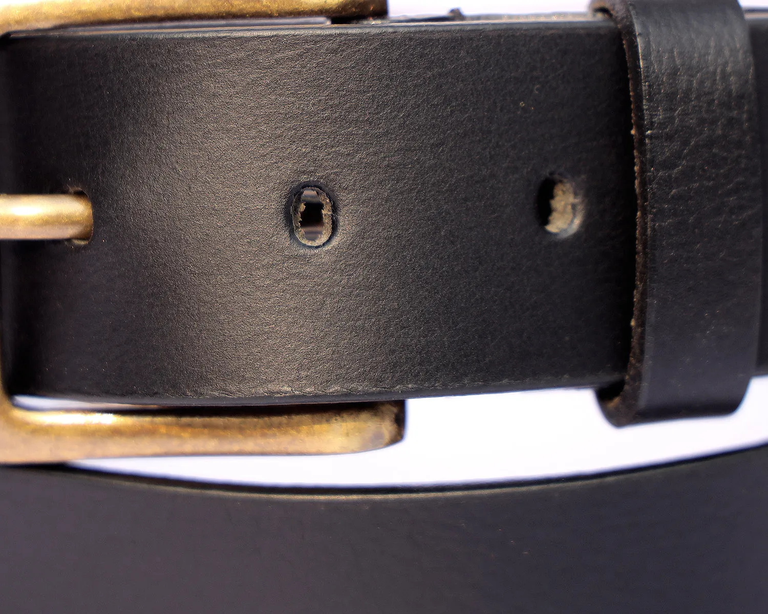 Premium Black Leather Belt With Golden Buckle,Art: LB-743
