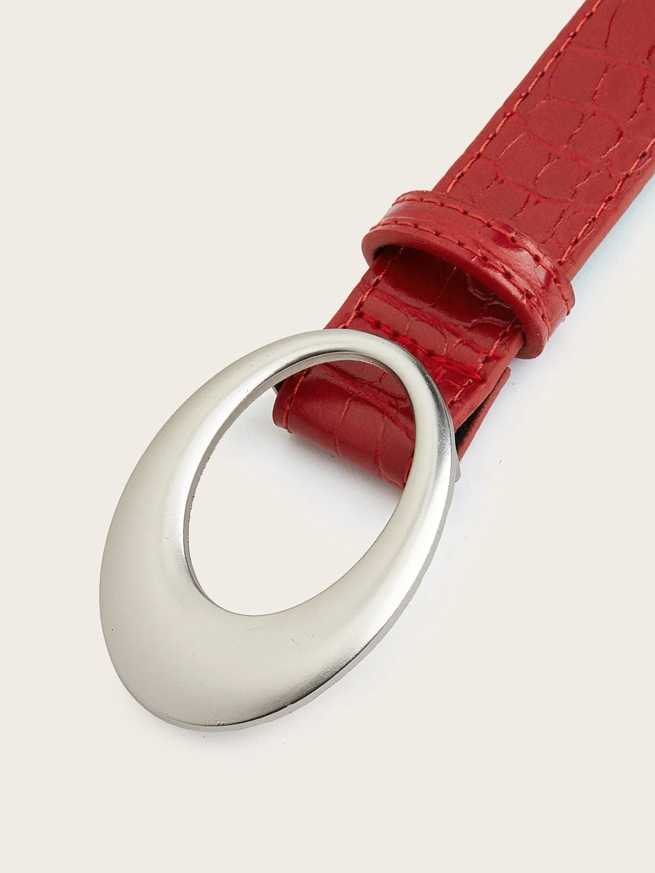 PU leather solid metal decor belt