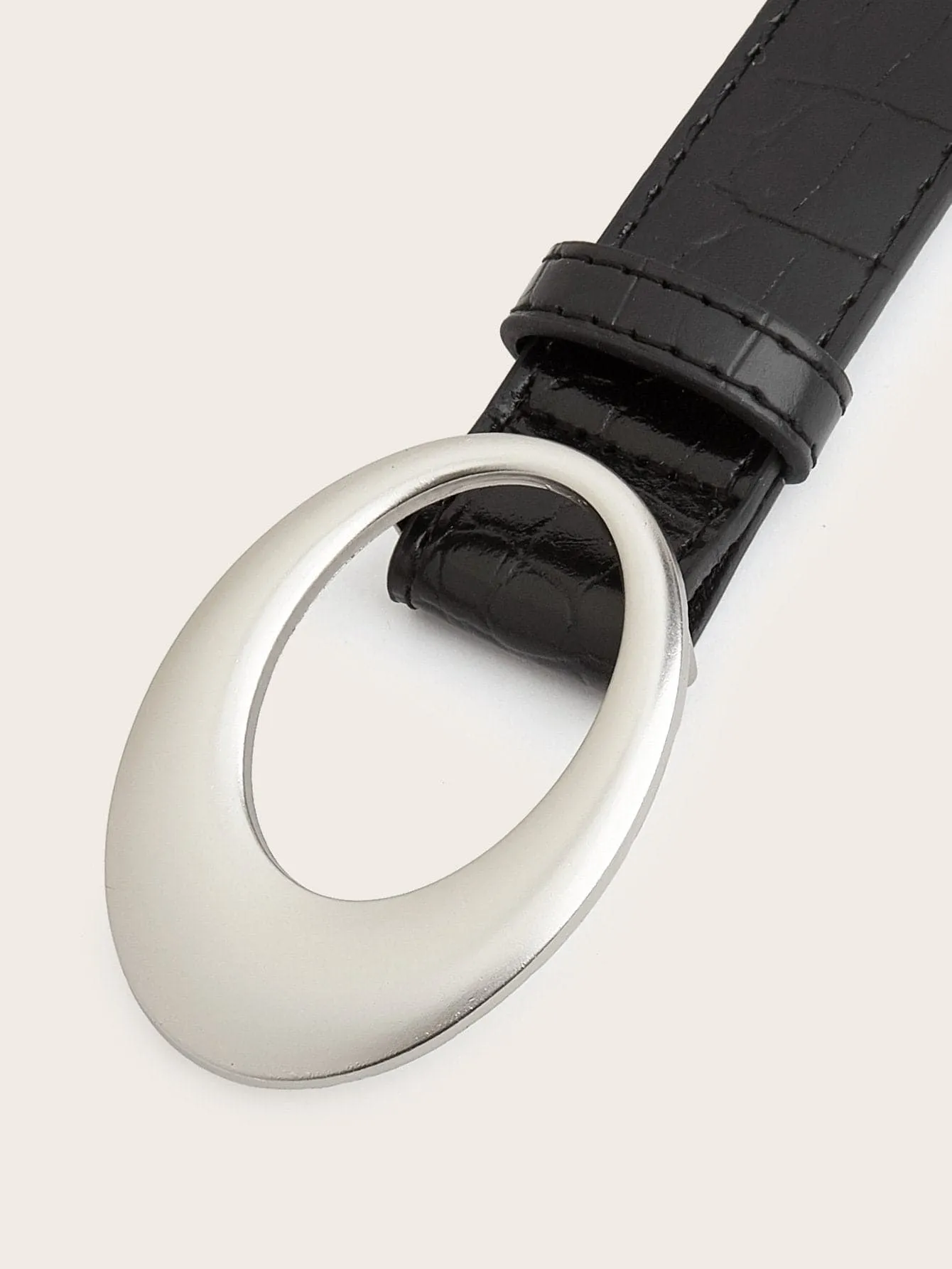 PU leather solid metal decor belt